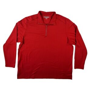 Greg Norman PlayDry XXL Red 1/4 Zip Pullover Golf Jacket Shark Logo Stretch